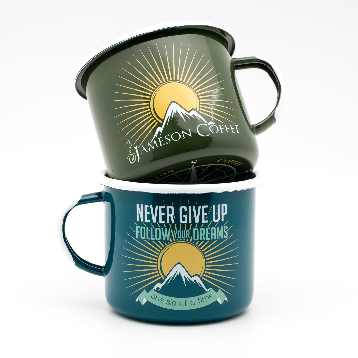 CAMPING MUGS - NEVER GIVE UP. SHOP